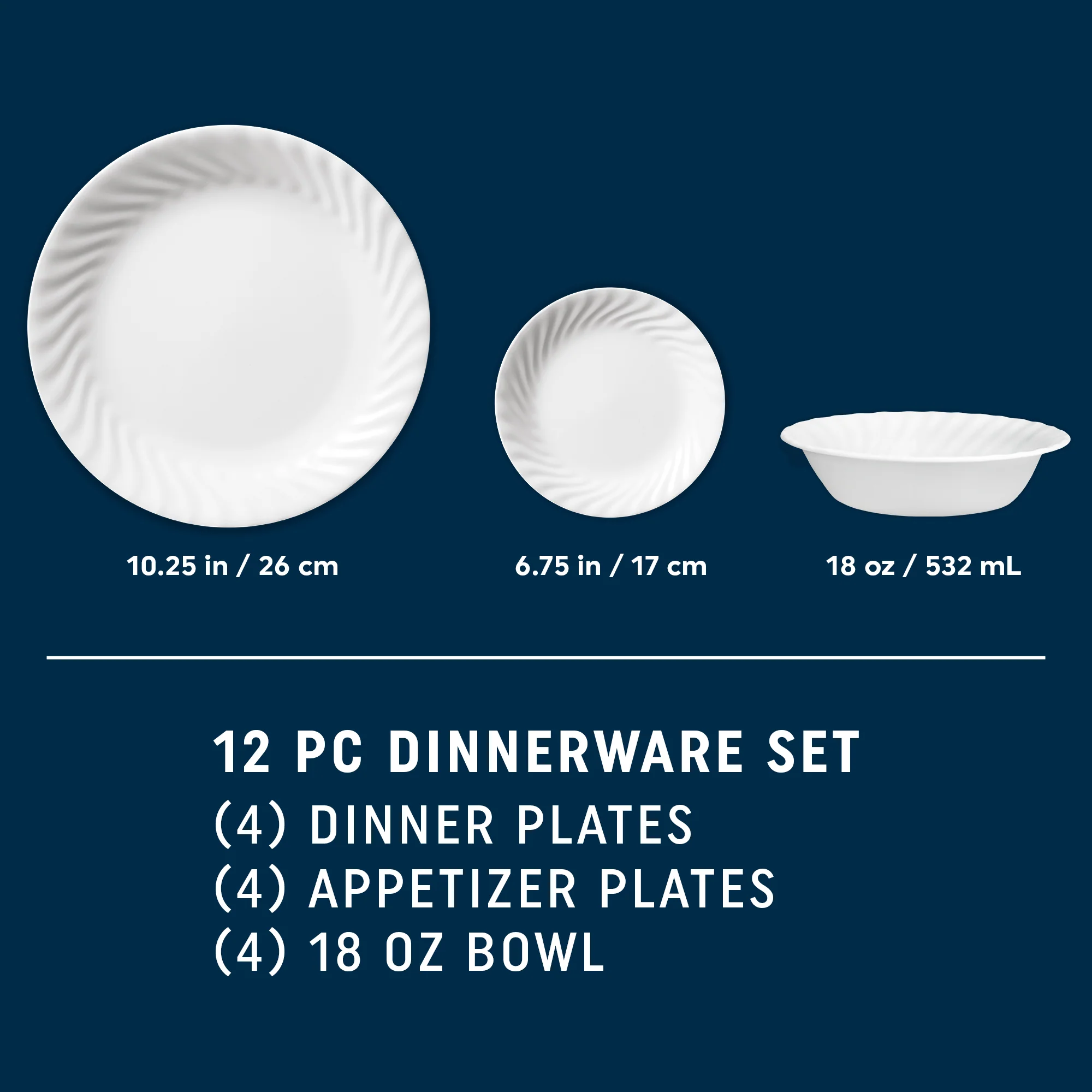 Corelle® Enhancements 12-piece Dinnerware Set, Service for 4 - Image 2