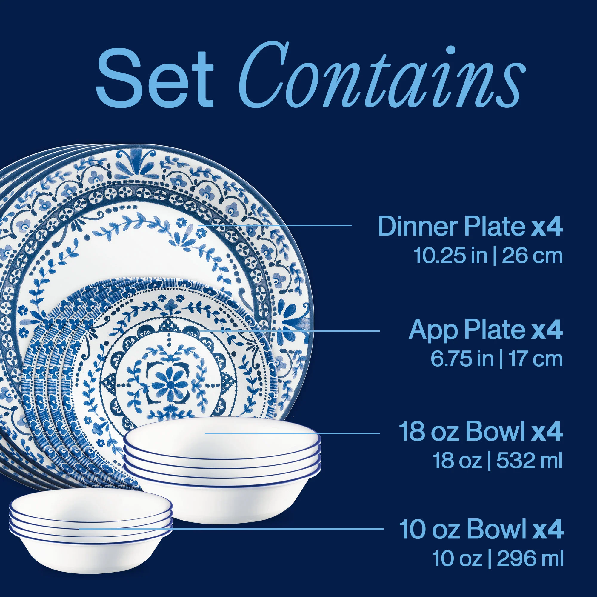 Corelle® Portofino 16-piece Dinnerware Set, Service for 4 - Image 3