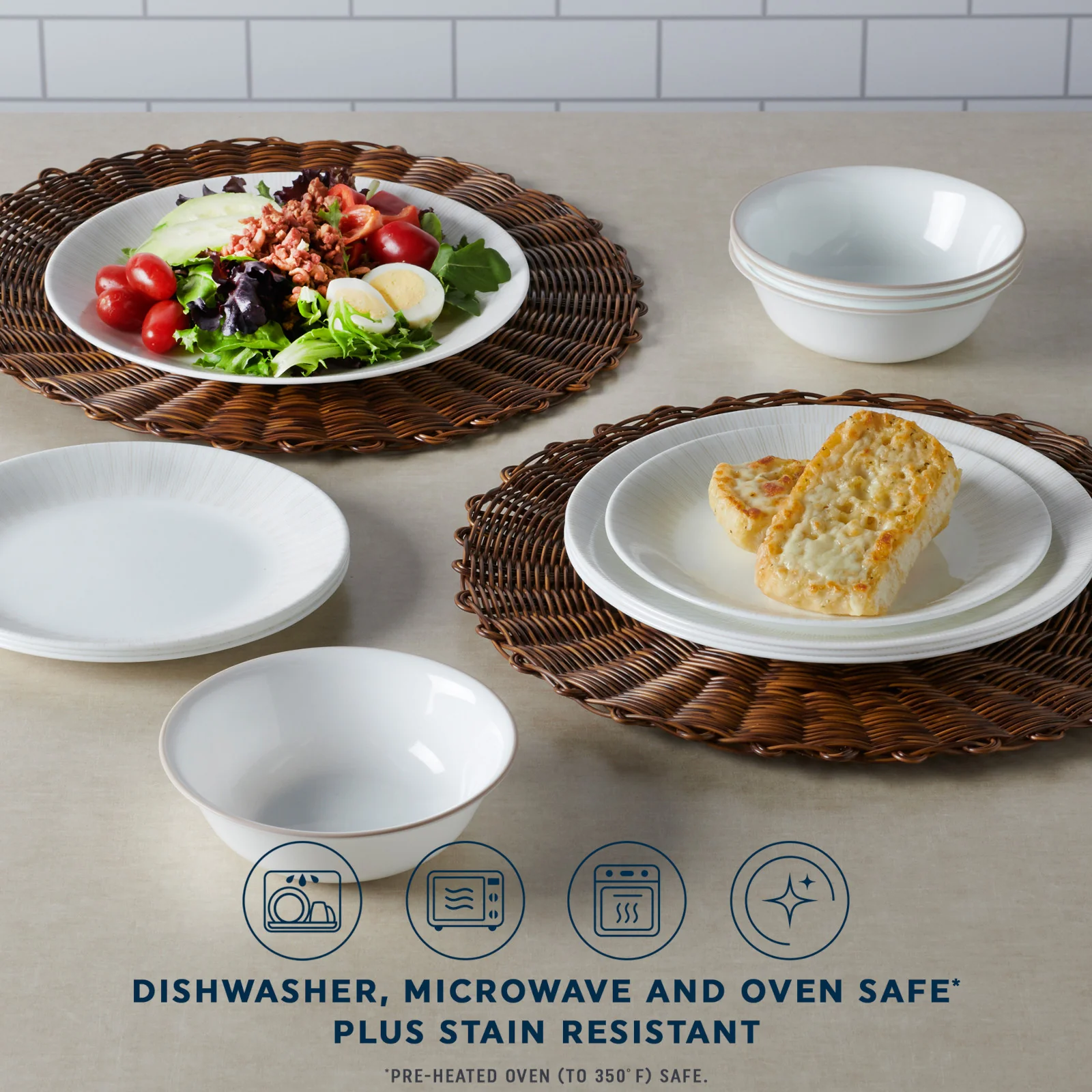 Corelle® Hushed Lines 12-piece Dinnerware Set, Service for 4 - Image 4