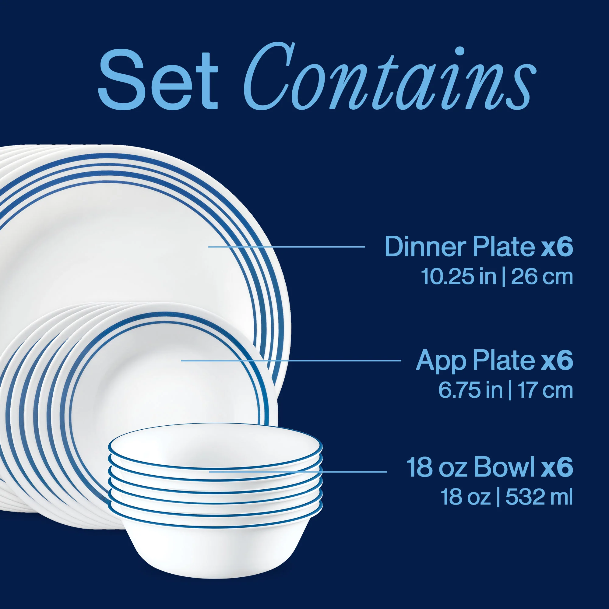 Corelle® Laila 18-piece Dinnerware Set, Service for 6 - Image 3
